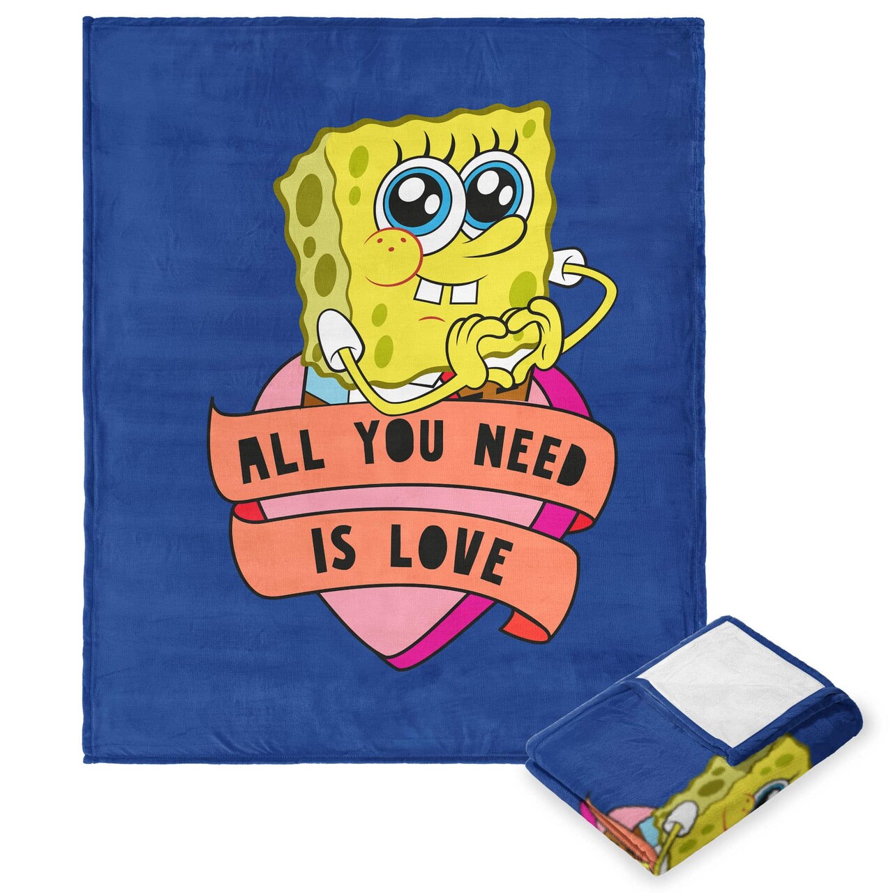 Nickelodeon Spongebob Squarepants Valentine's Day Silk Touch Throw Blanket